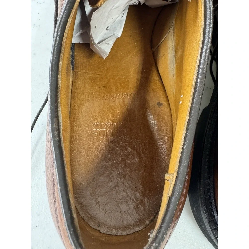 Allen Edmonds Becker Men Size 11‎ B Shoes Brown Leather Cap Toe Low Top Oxford